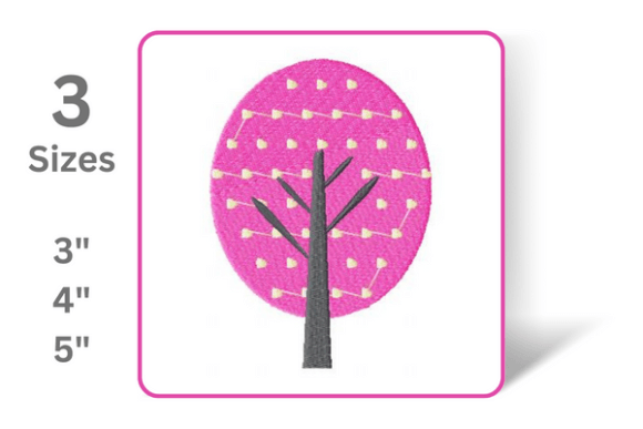 Pink Tree Embroidery Design