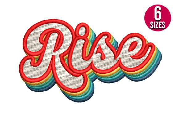 Rise Retro Embroidery Design