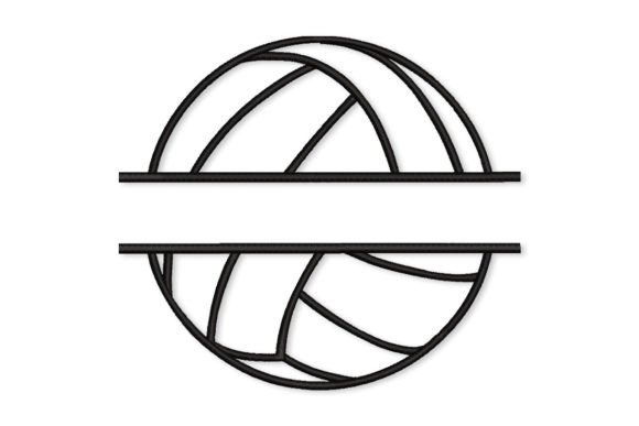 Split Volleyball Embroidery Design